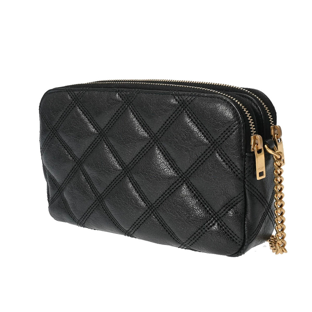 Saint Laurent Chain Bag Zip Becky Shoulder Leather Double Black